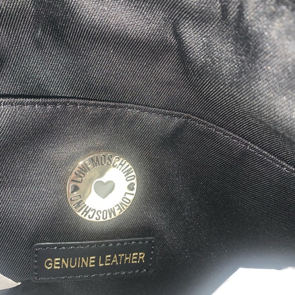 NEW WITH TAGS LOVE MOSCHINO BORSA GENUINE LEATHER BLACK STUD SHOULDER BAG - Picture 5 of 6